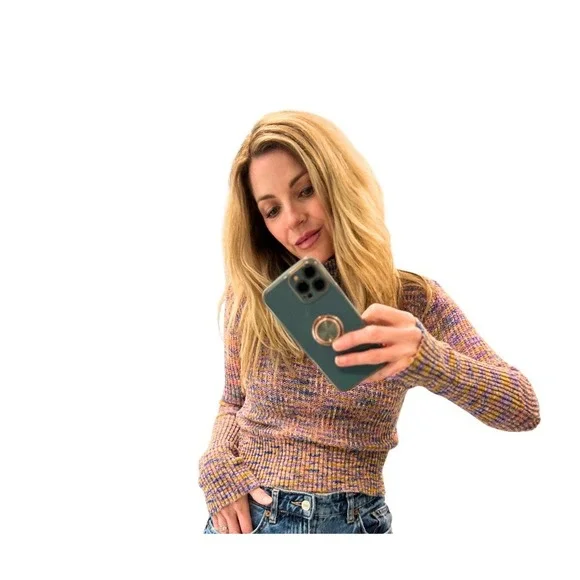 Free People Blair Spacedye Long Sleeve Pullover Sweater Candy Combo Mock Neck S - Picture 11 of 11